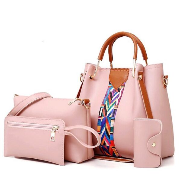 4 en 1 Sac à main femmes sac dames sac à main fourre-tout Hobo sac femme sac à bandoulière Messenger sac à bandoulière fronde portefeuille cartable