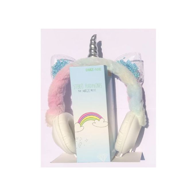 casque super mignon style licorne en fourrure multicolore 2
