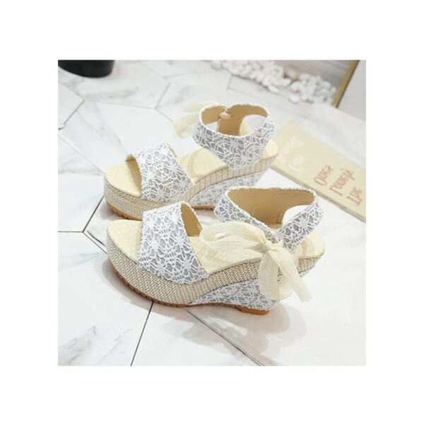 Chaussures pour femmes sandales talons hauts sangles en dentelle sandales d'été décontractées chaussures de princesse