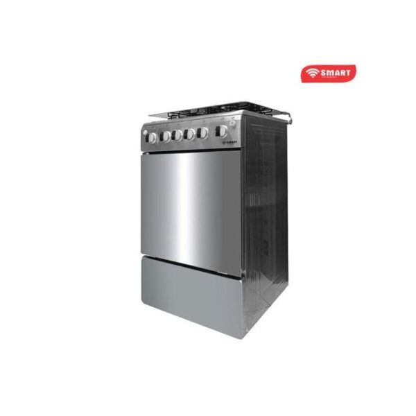 Cuisinière à Gaz 4 Feux Inox -Four- Rotisseur - Allumage automatique - 50x50Cm - Inox -STC-5050l