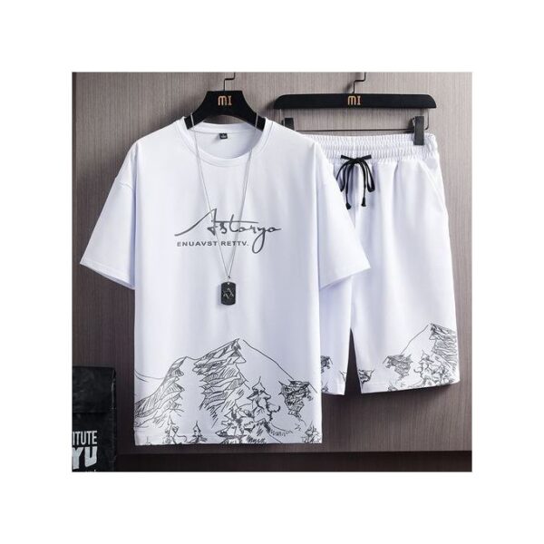 Ensemble 2 Pièces Homme - T-shirt + Short Combinaisons De Sport Et De Loisirs