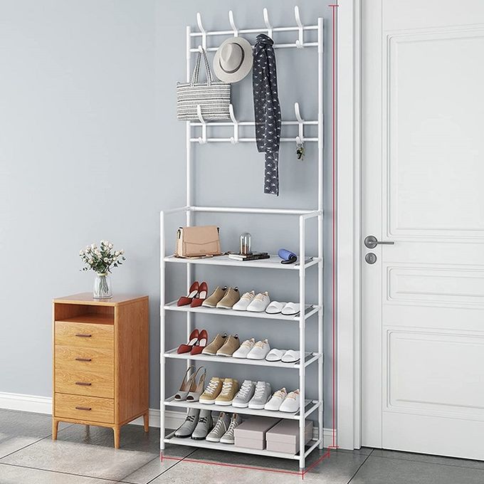 etagere-de-rangement-de-chaussures-et-accessoires-5-niveaux-en-metal-blanc.jpg etagere de rangement de chaussures et accessoires 5 niveaux en metal blanc