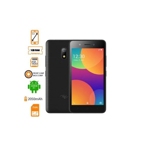 It A16 Plus - Ecran 5.0 "- Dual Sim - RAM 1 Go - ROM 8 Go - Android 8.1 - Caméra 5.0 MP - Noir