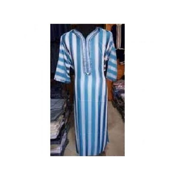 Jallabe Manches longues bleu argenté unisexe