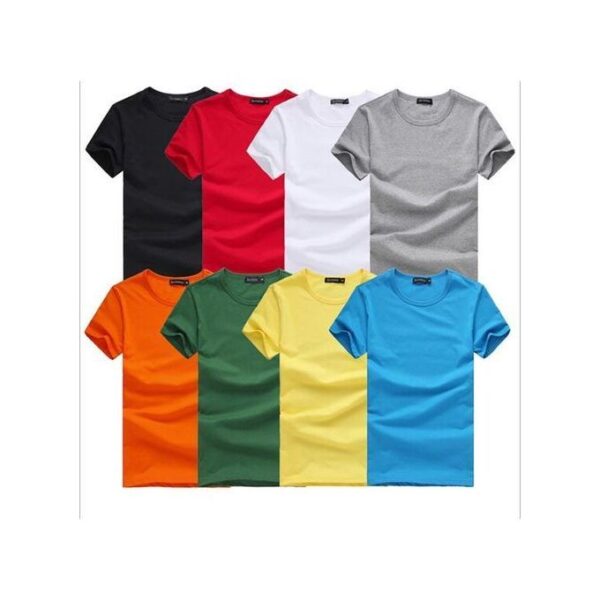 Lot de 8 T-shirt de couleur unie hommes en coton