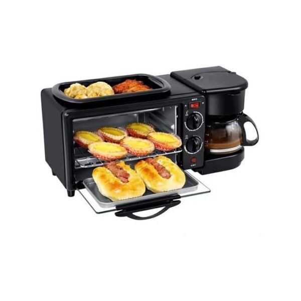 Machine à café électrique & Machine à petit-déjeuner électrique (poêle à frire mini four) - Multifonction 3 en 1 - 12Litres - 1250w
