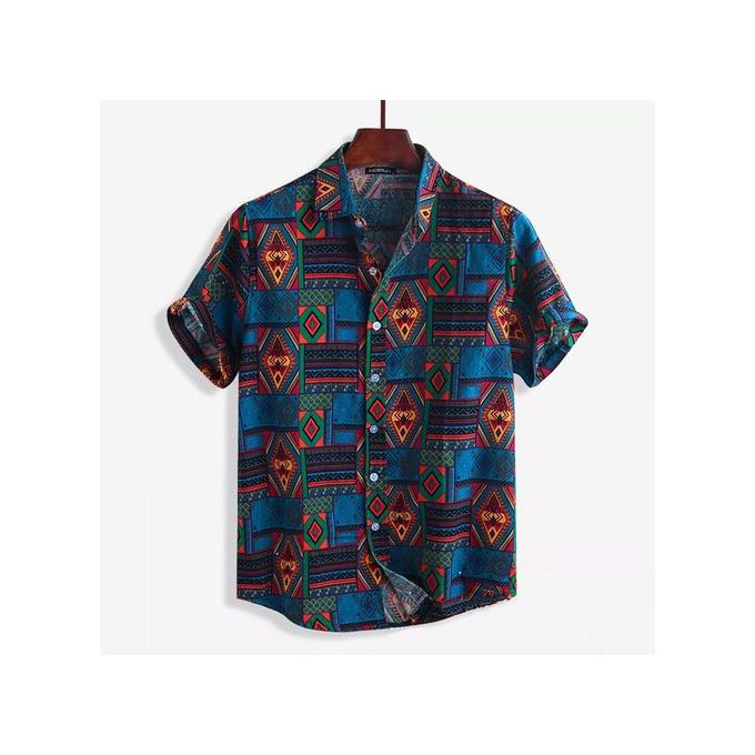 mens-casual-beach-short-sleeve-printed-shirt-blue.jpg mens casual beach short sleeve printed shirt blue