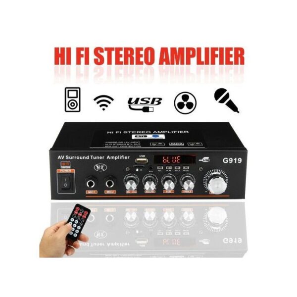 Mini Amplificateur De Puissance Audio Stéréo Compatible Bluetooth, 12V/220V/, FM SD HIFI, 2ch, Lecteur De Musique Pour Voiture