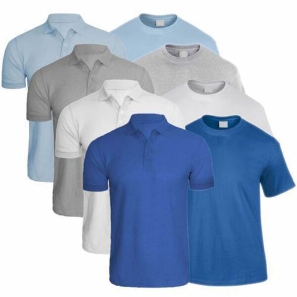 Pack De 4polos + 4tshirts Bleus Blanc Gris