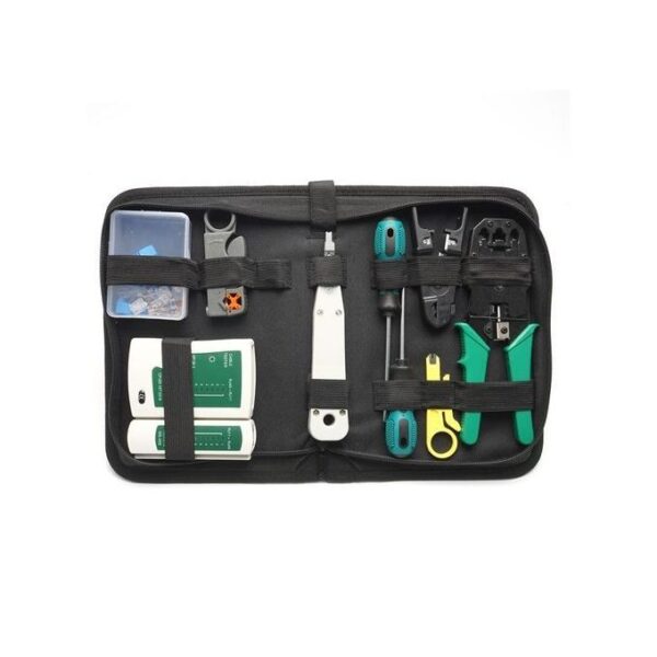 Pince à Sertir Portable RJ45, Testeur De Câbles, Kit D'outils De Réparation De Réseau Lan, 14 Pièces/ensemble LAN