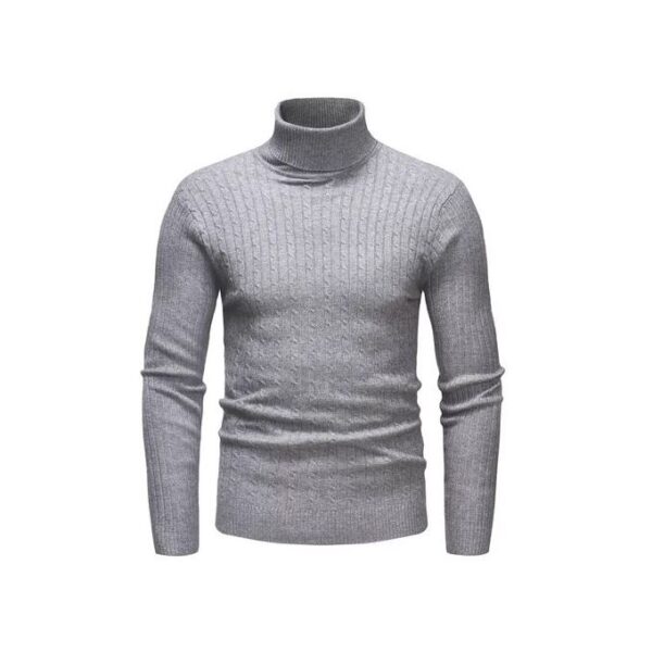 Pull col roulé gris