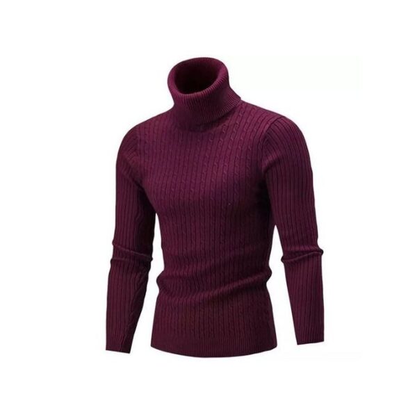 Pull Col Roulé Unisexe en Coton et Polyester Bordeaux