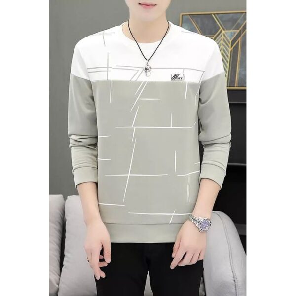 Pull manche longue Gris - Blanc