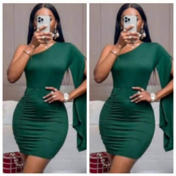 Robe Sexy Moulante Verte Taille Unique