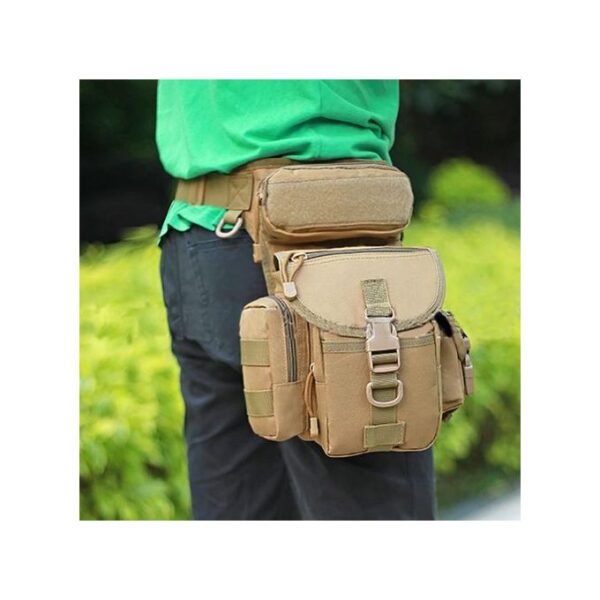 Sac Banane Jambe (Cuisse) pour moto ou marche etc...- marron militaire
