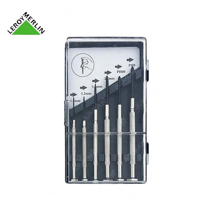 set-de-6-tournevis-micro-vissage-de-precision-4-plats-2-philips-acier-1.jpg set de 6 tournevis micro vissage de precision 4 plats 2 philips acier 1