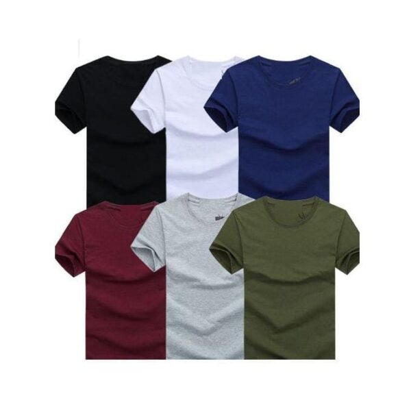 T-shirt de couleur unie hommes en coton (6 t-shirts)