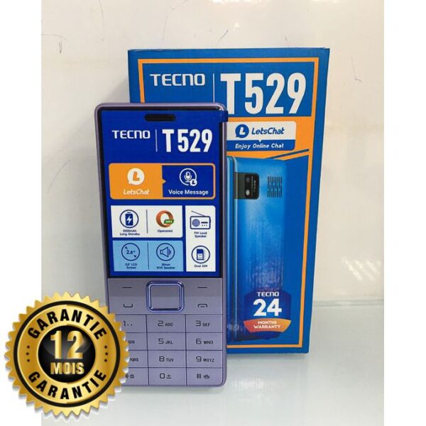 T529 - Écran 139*59*14.1mm - 16 Mb ROM + 8 Mb RAM - Dual Sim - Batterie 2500 mAh - violet