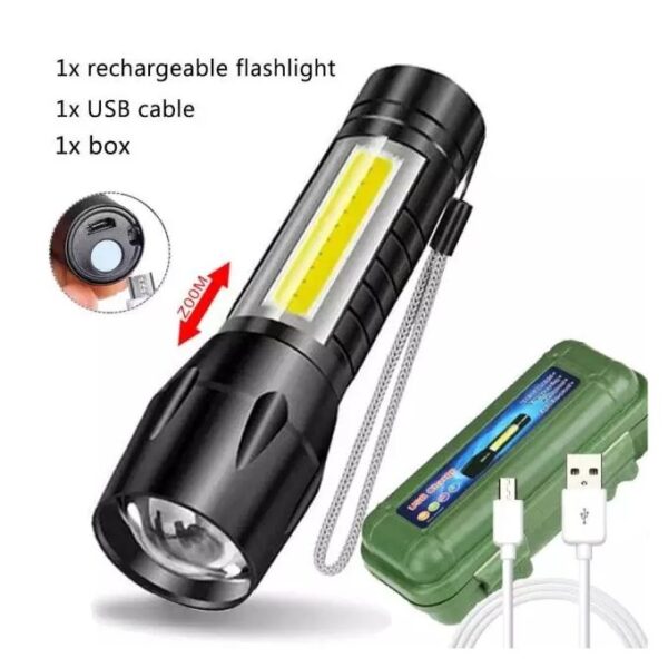 Torche Led Flash Rechargeable-Noir